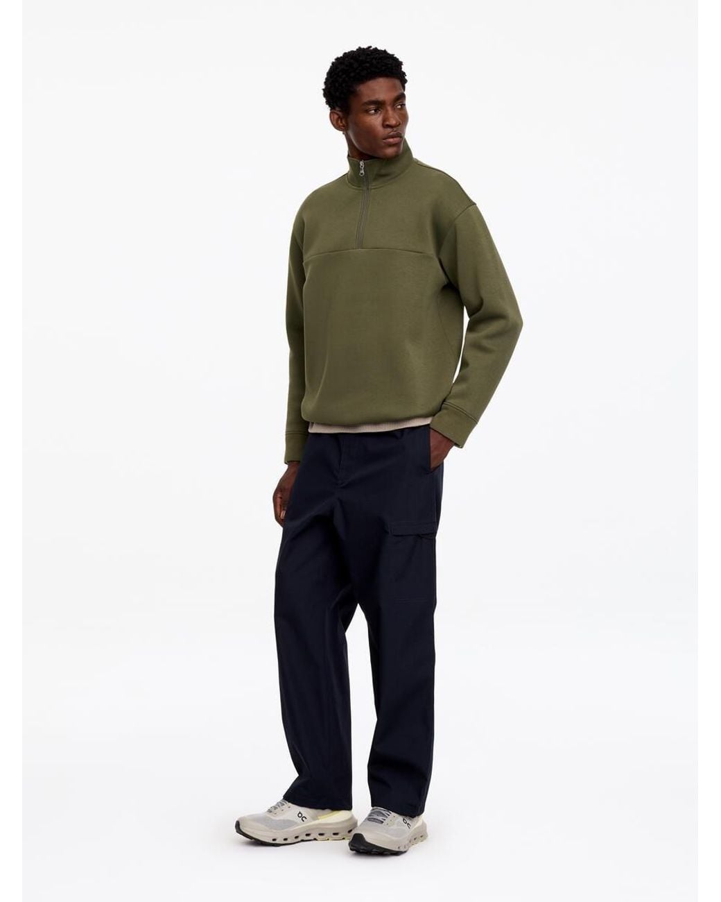 ARKET Green Active Sport Half-Zip for men