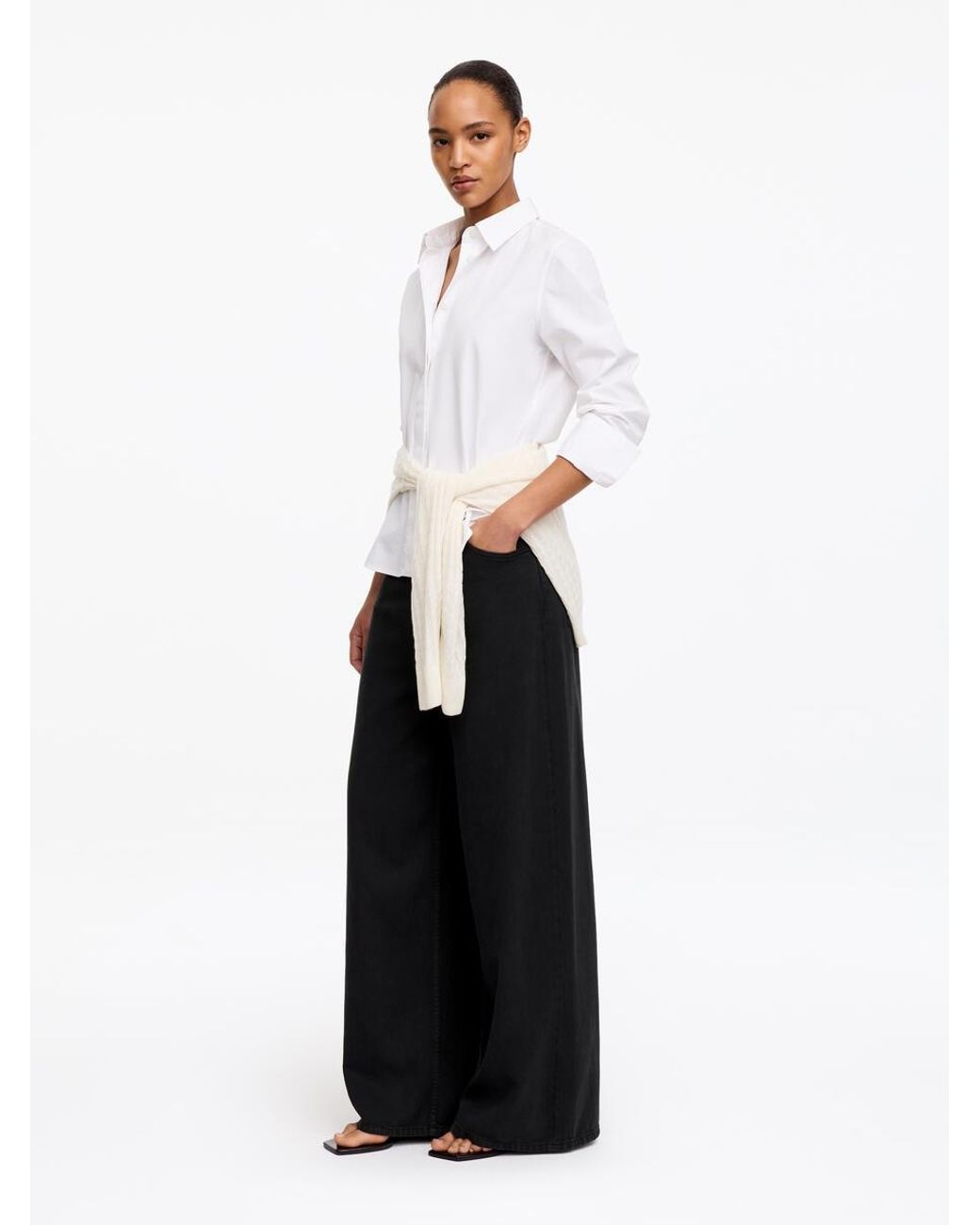 ARKET White Wide Trousers