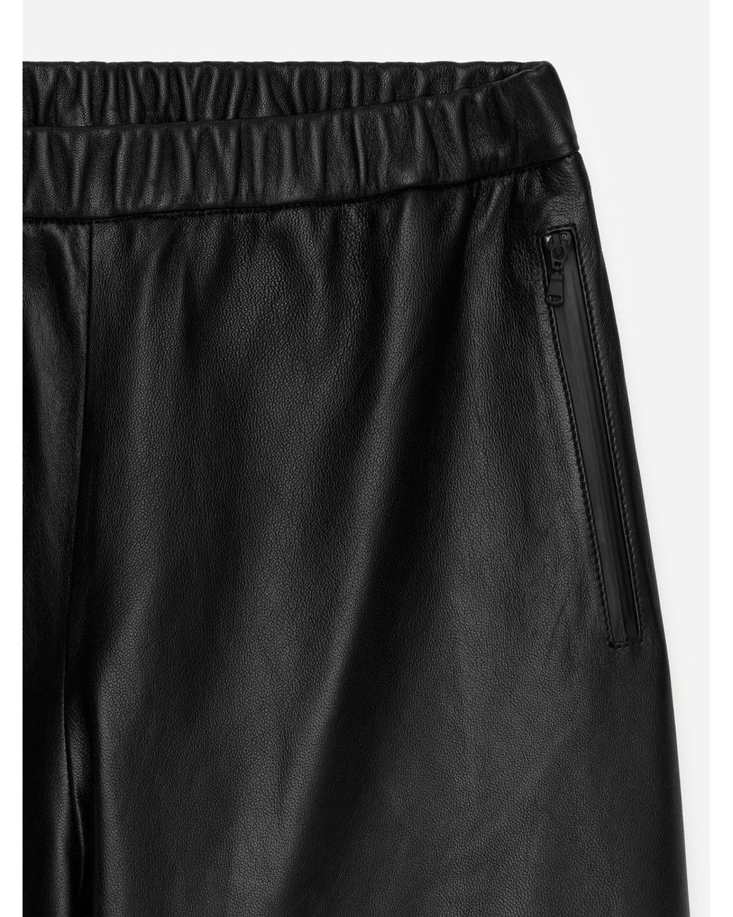 ARKET White Relaxed Leather Trousers