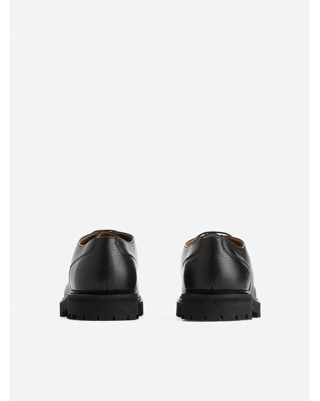 ARKET Black Moc-Toe Leather Shoes for men