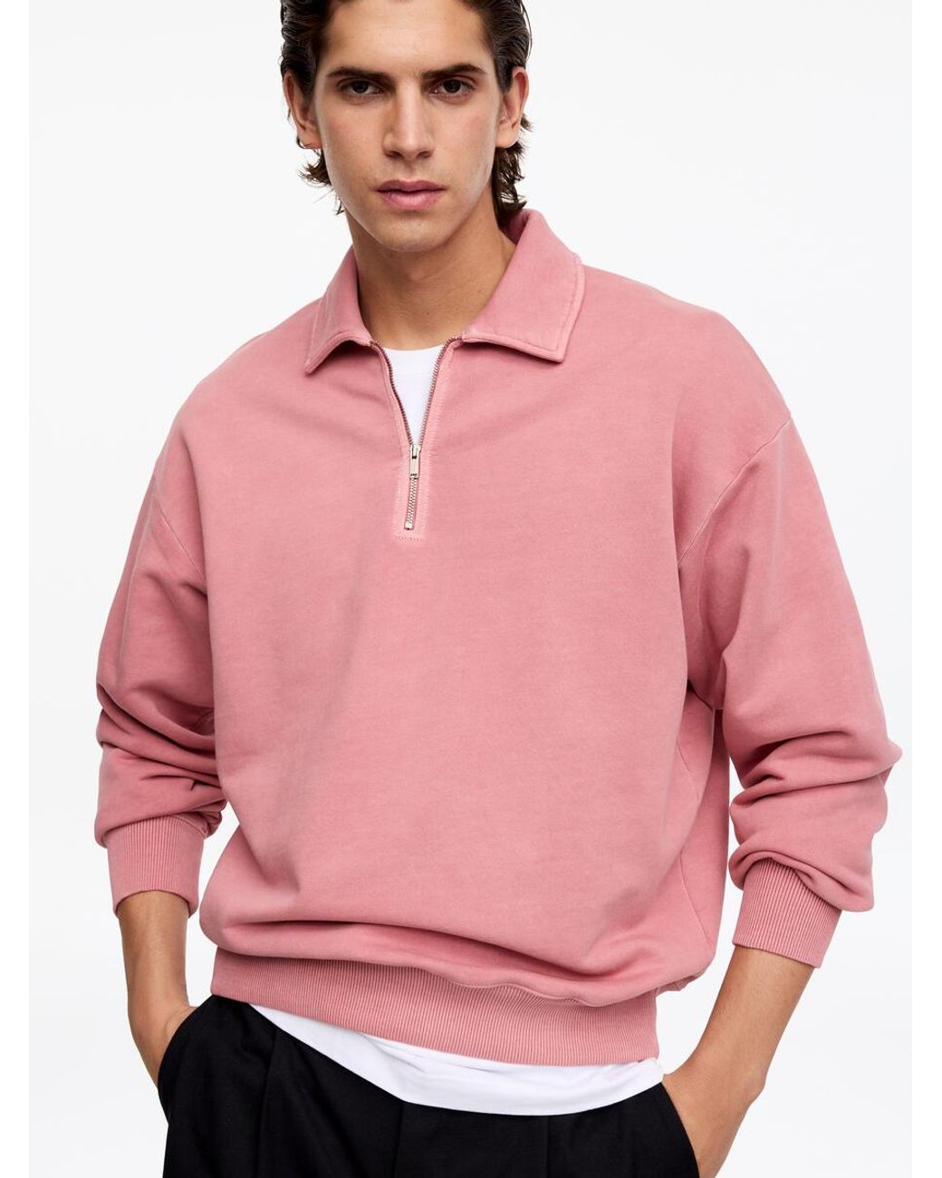 ARKET Pink Half-Zip Sweatshirt for men