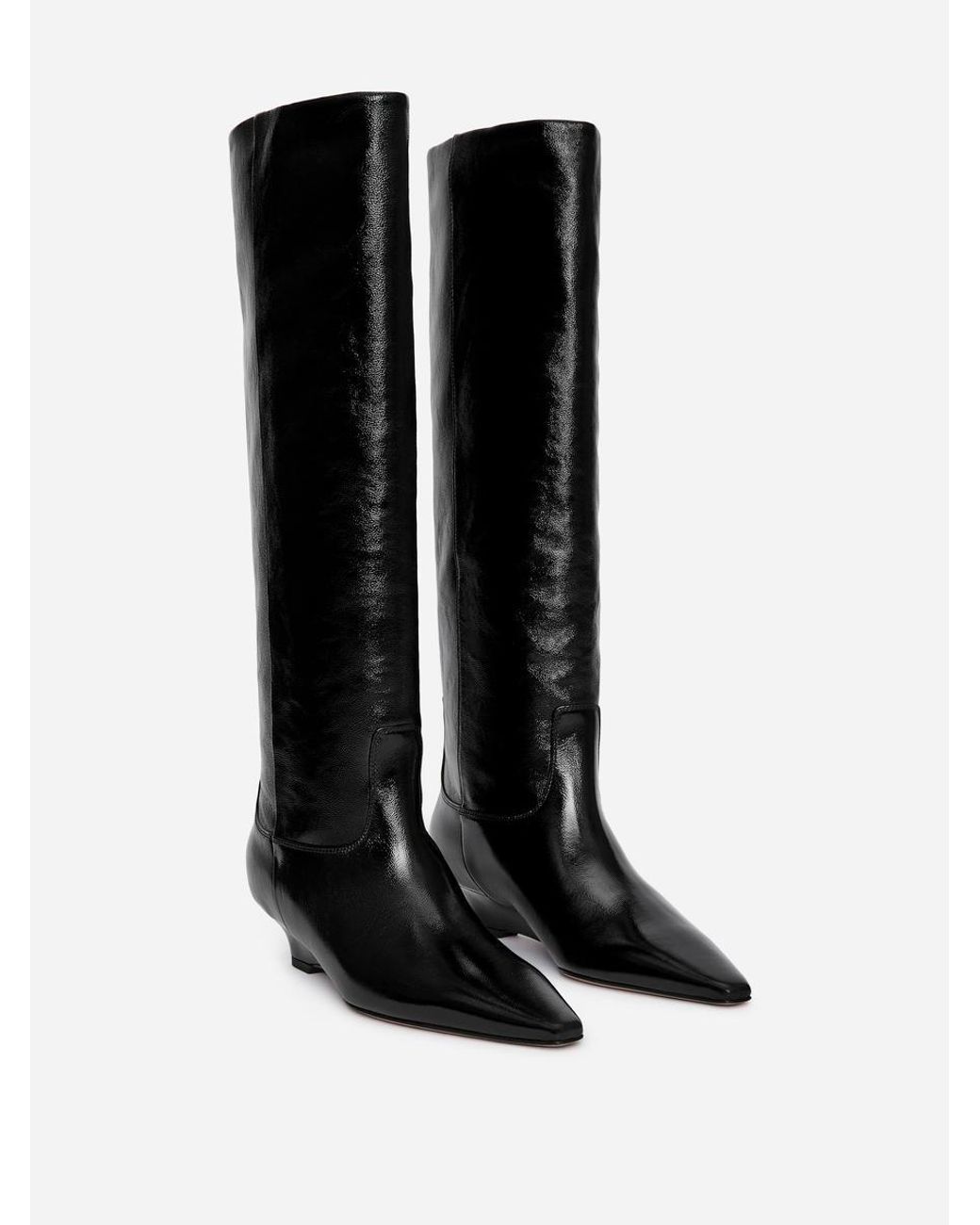 ARKET Black Stiefel Aus Glänzendem Leder