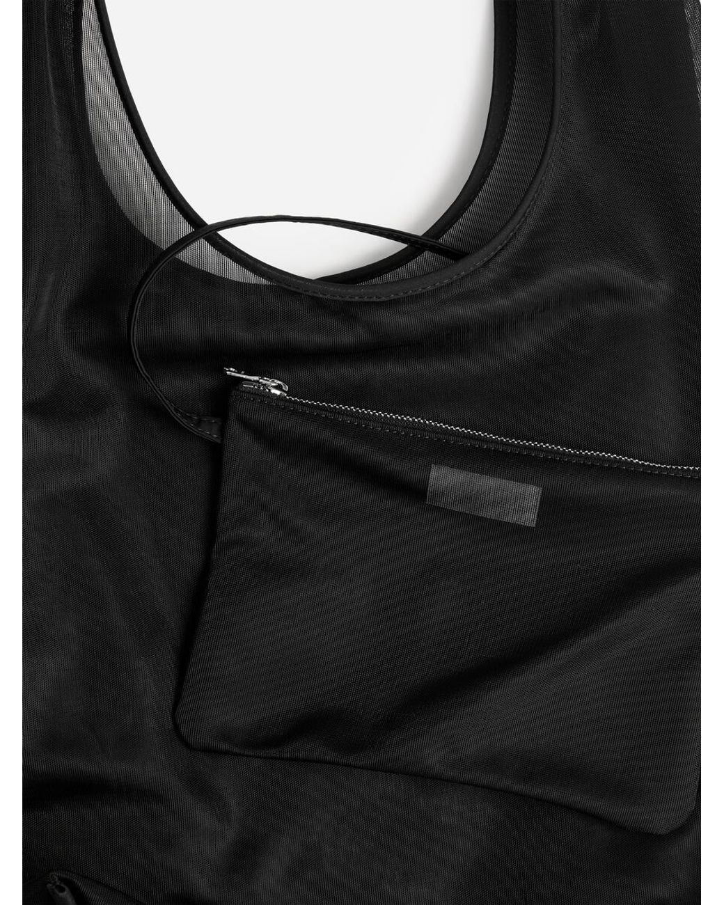 ARKET Black Mesh Tote Bag