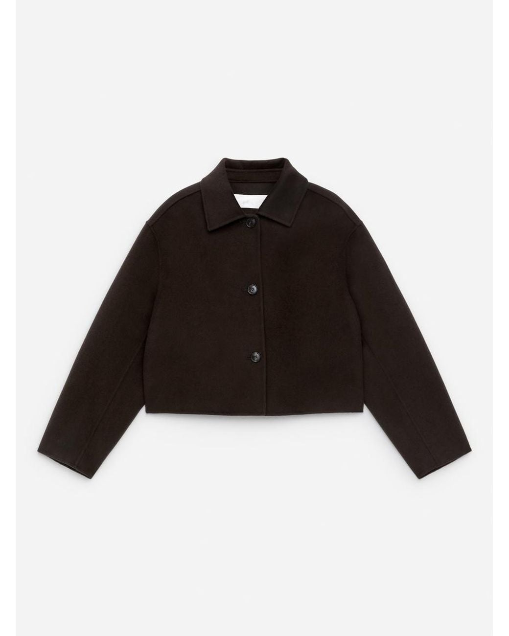 ARKET Black Doublé Wool-Blend Overshirt