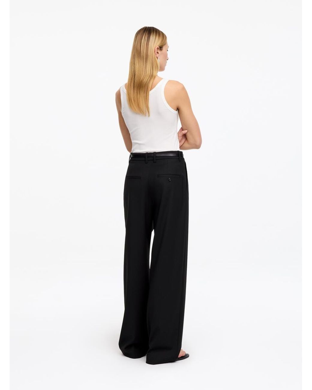 ARKET White Tailored Wool-Blend Trousers