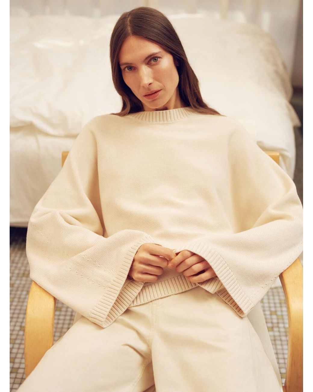 ARKET White Barrel-Leg Trousers