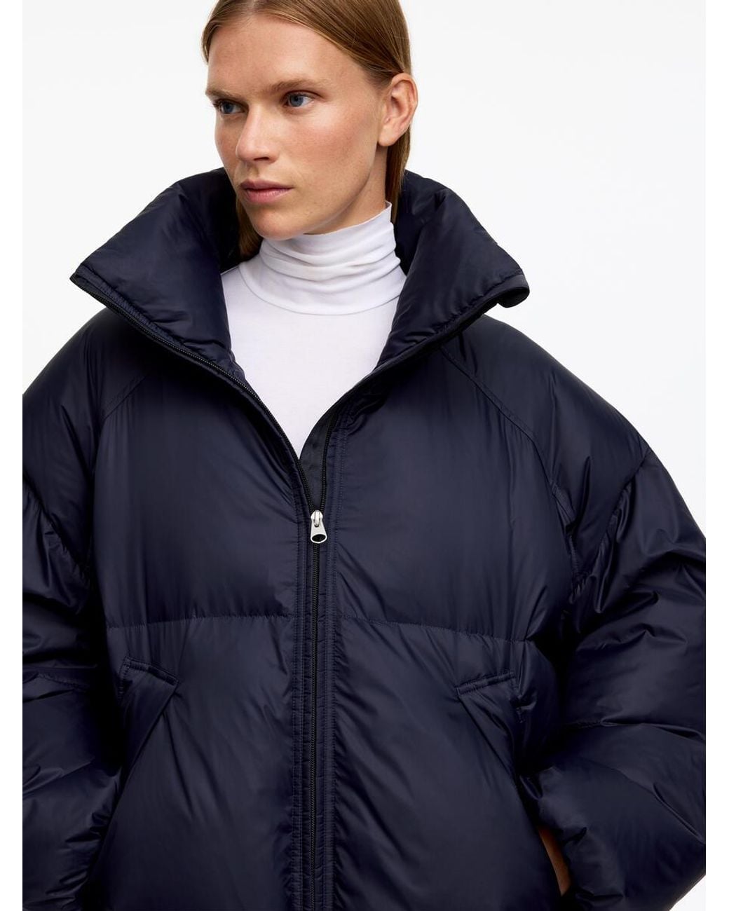 ARKET Blue Upcycled Down Puffer Jacket