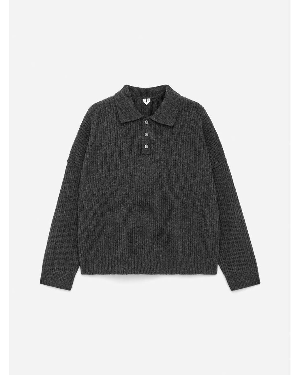 ARKET Black Wool Polo Jumper for men
