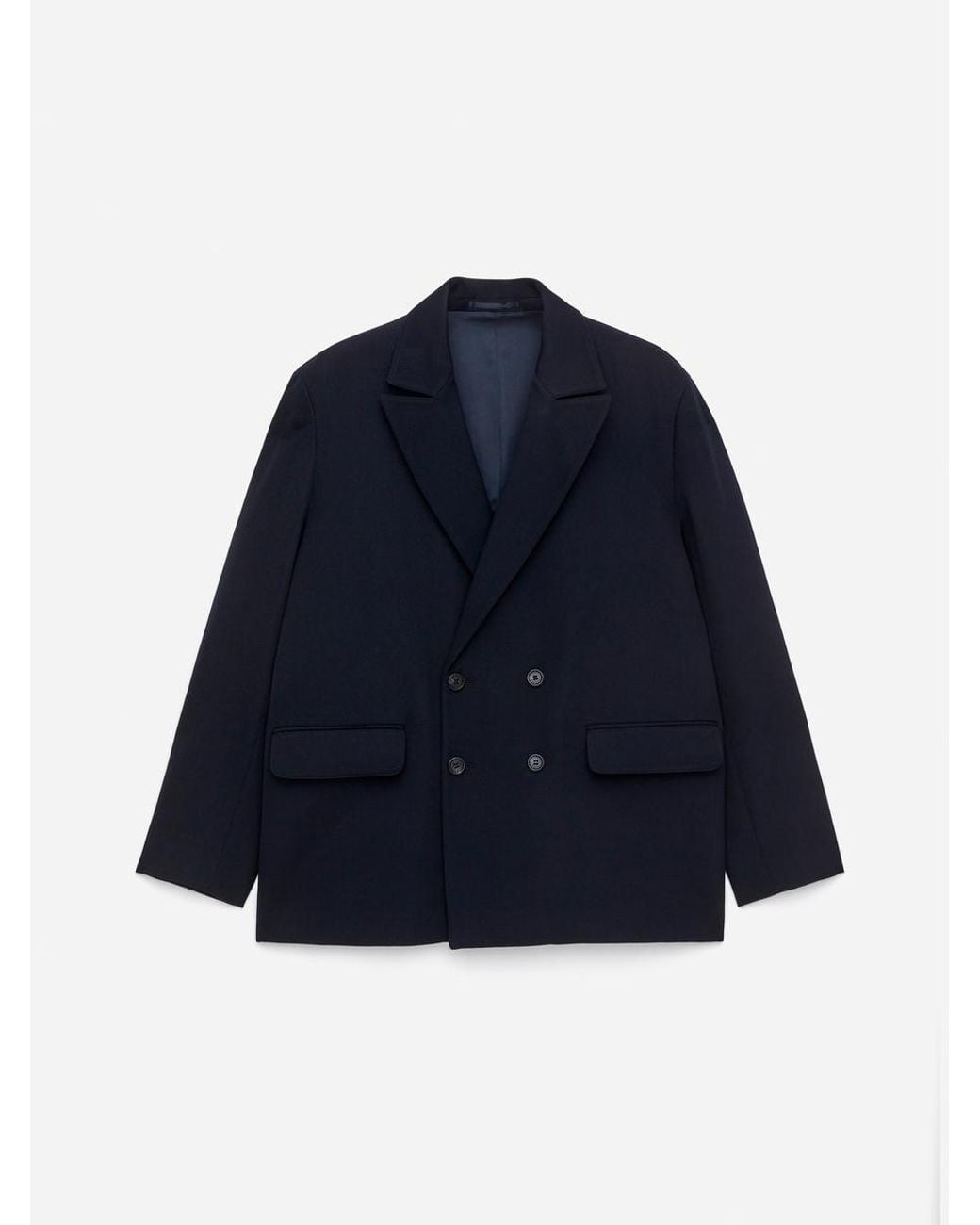 ARKET Blue Double-Breasted Wool Blazer for men