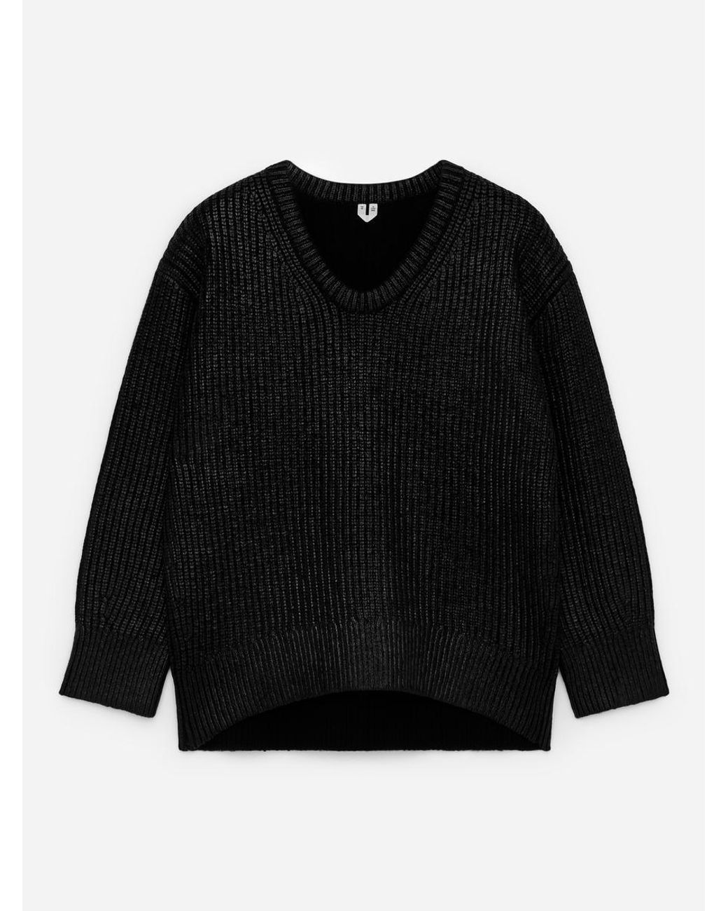 ARKET Black Coated Wool Jumper