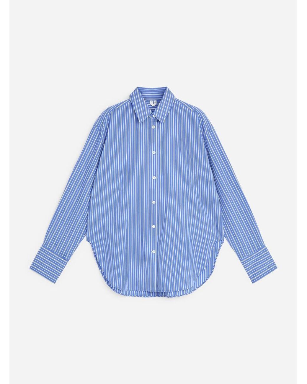ARKET Blue Cotton-Silk Loose Shirt