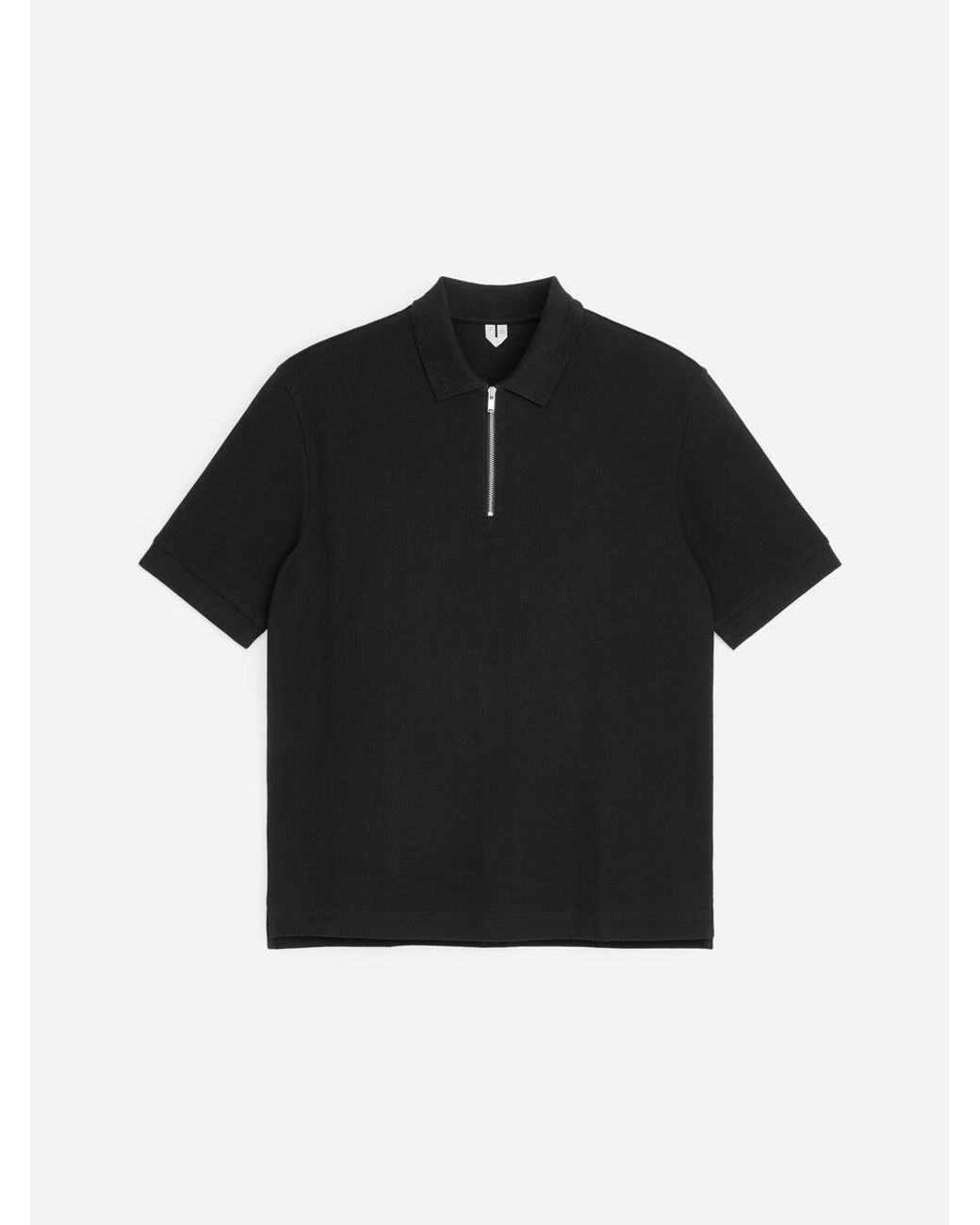 ARKET Black Polo Zip Shirt for men