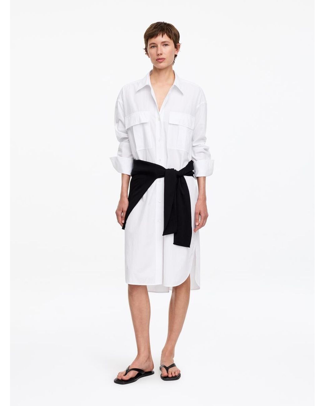 ARKET White Cotton Shirt Dress