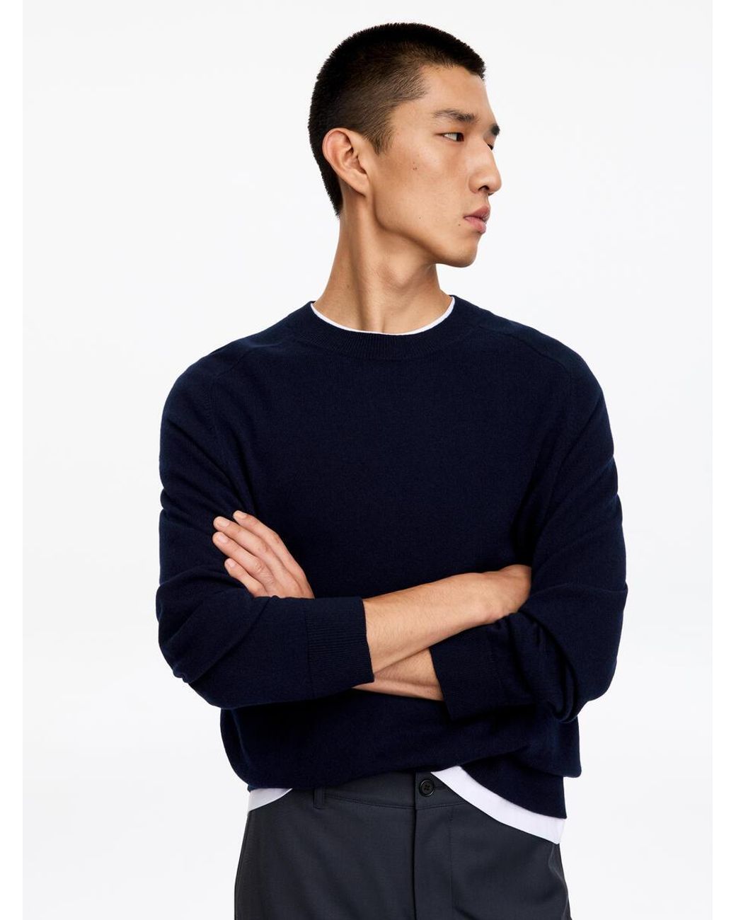 ARKET Blue Fine-Knit Wool Jumper for men