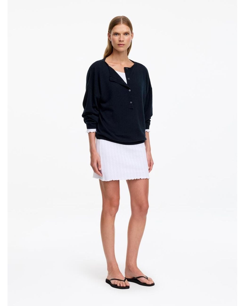 ARKET Blue Pure Cashmere Boat-Neck Jumper