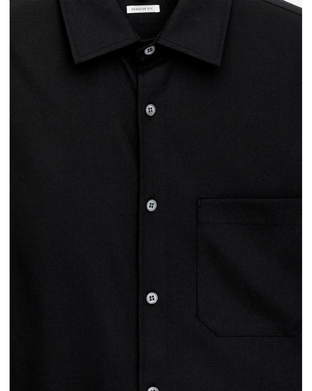 ARKET Black Relaxed Wool-Blend Shirt for men