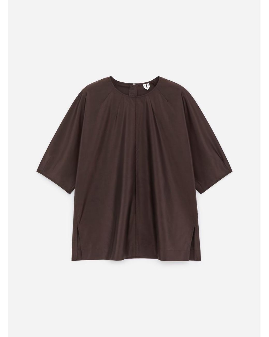 ARKET Brown Silk-Blend Blouse