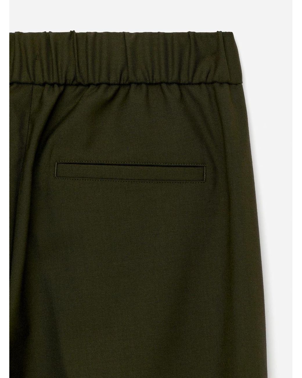 ARKET Green Elastic Waist Tailored Trousers