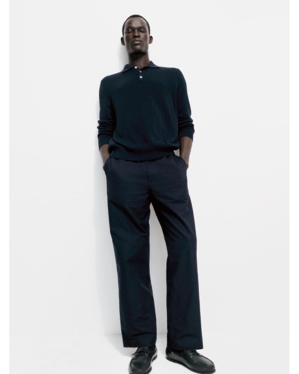 ARKET Blue Linen Blend Polo Shirt for men