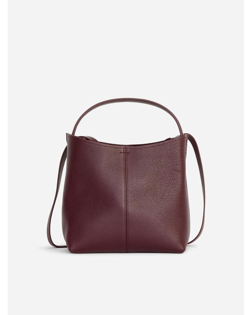 ARKET Brown Small Leather Bucket Bag