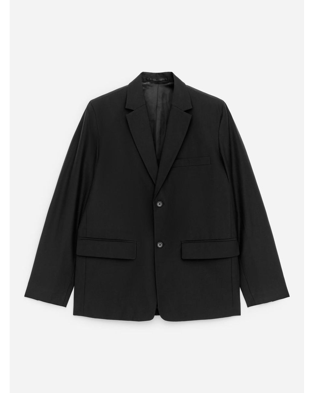 ARKET Black Wool-Cotton Blazer for men