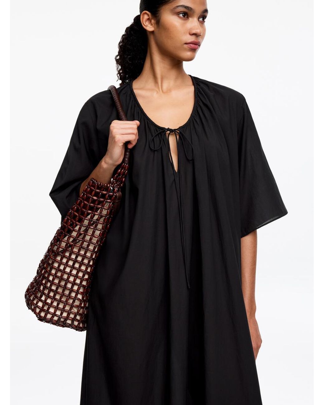 ARKET Black Lyocell Blend Beach Dress