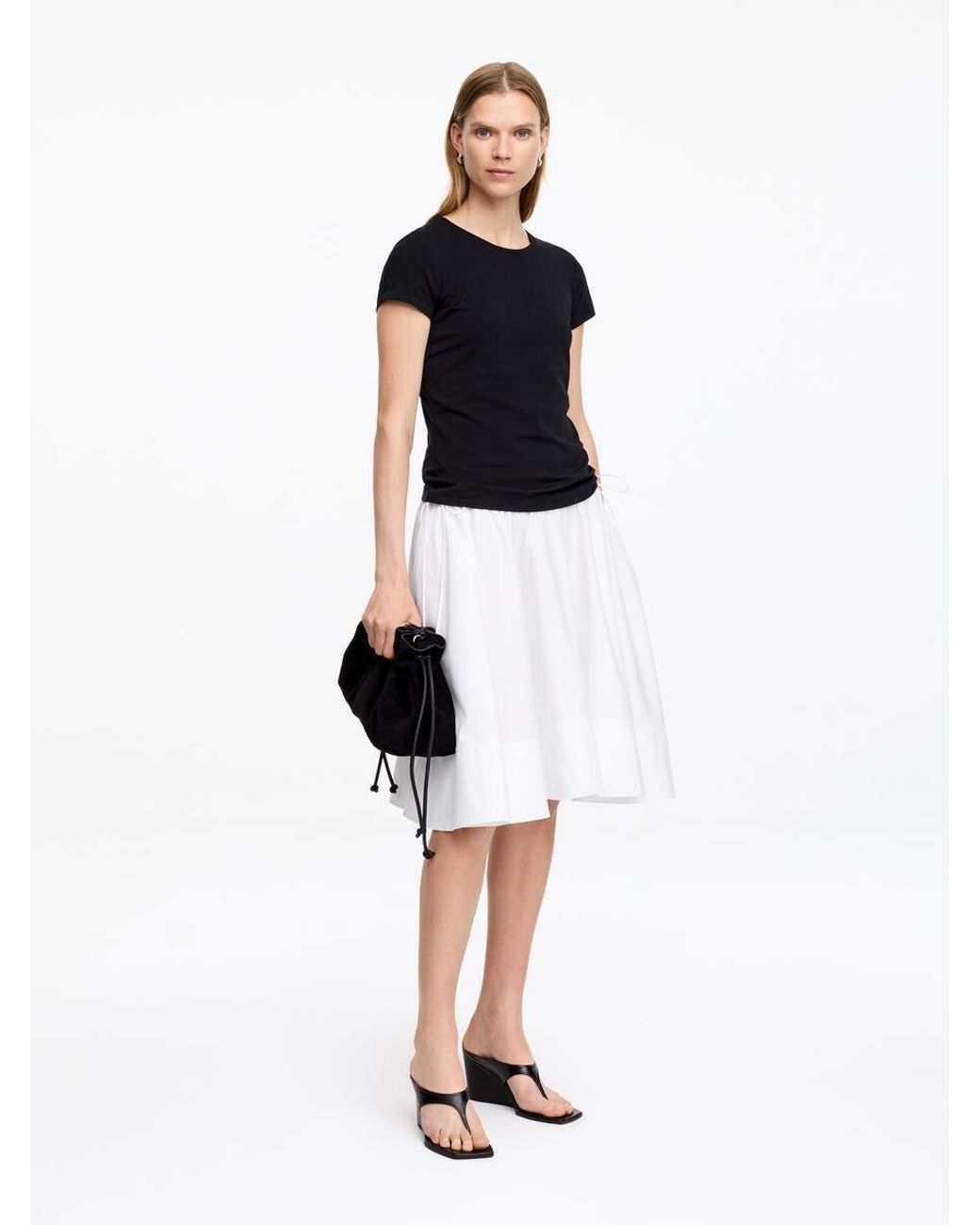 ARKET White Cotton Circle Skirt