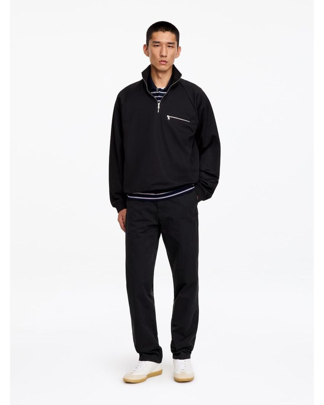 ARKET Black Straight Cotton Chinos for men