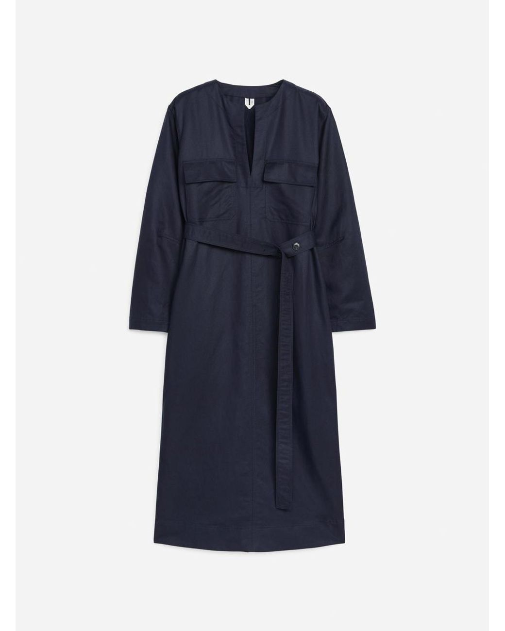 ARKET Blue Linen-Lyocell Dress