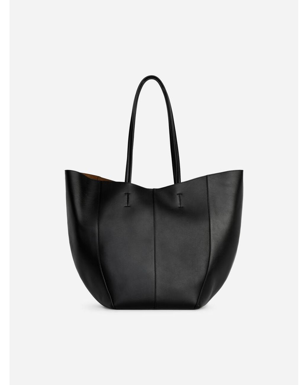 ARKET Black Leather Tote Bag