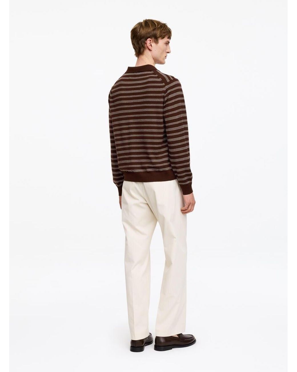 ARKET Brown Merino Polo Jumper for men