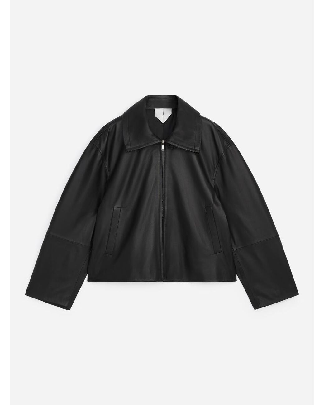ARKET Black Short Leather Jacket