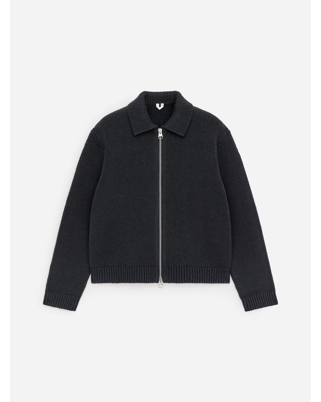ARKET Black Cotton Blend Zip Cardigan for men