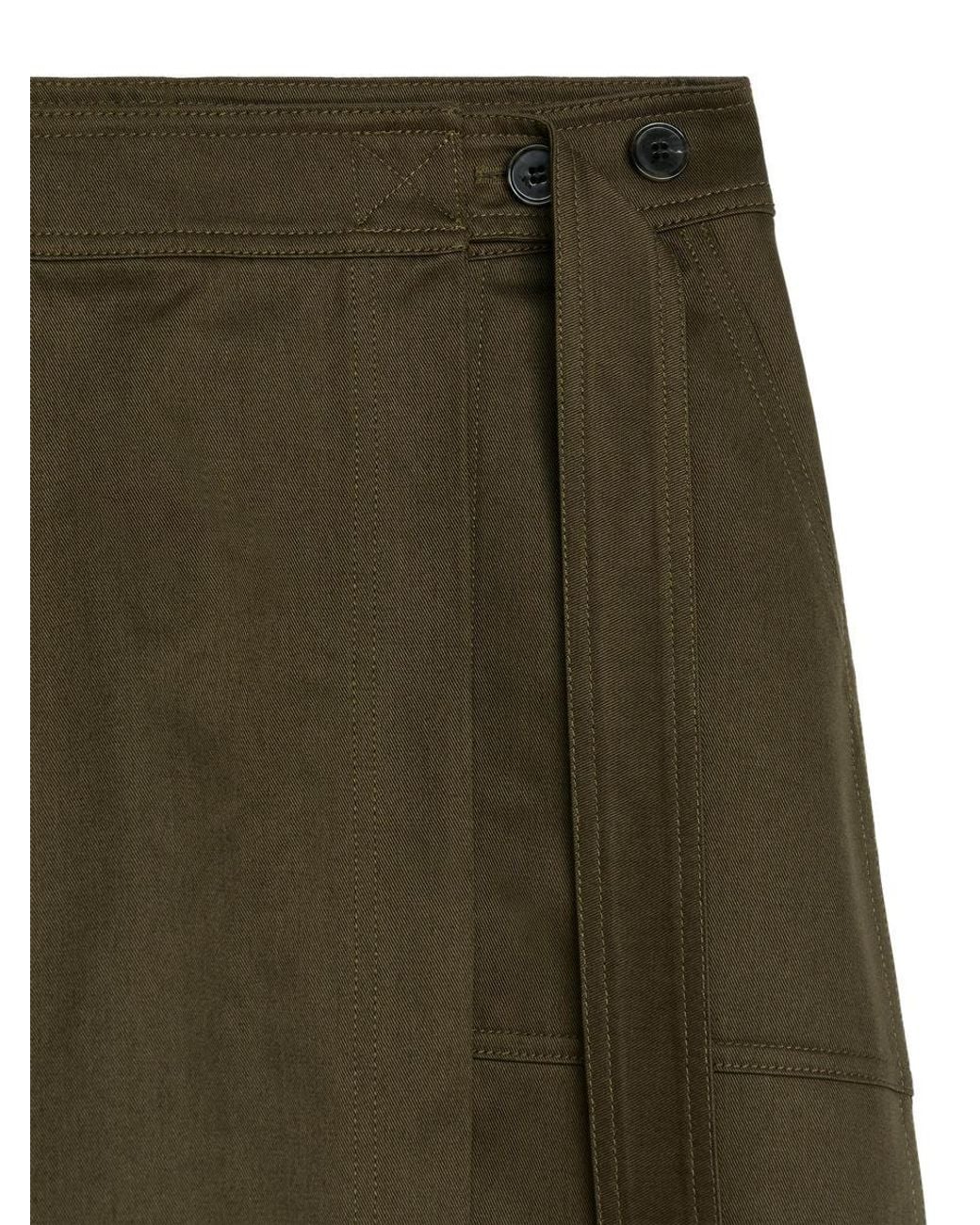 ARKET Green Cotton Wrap Skirt