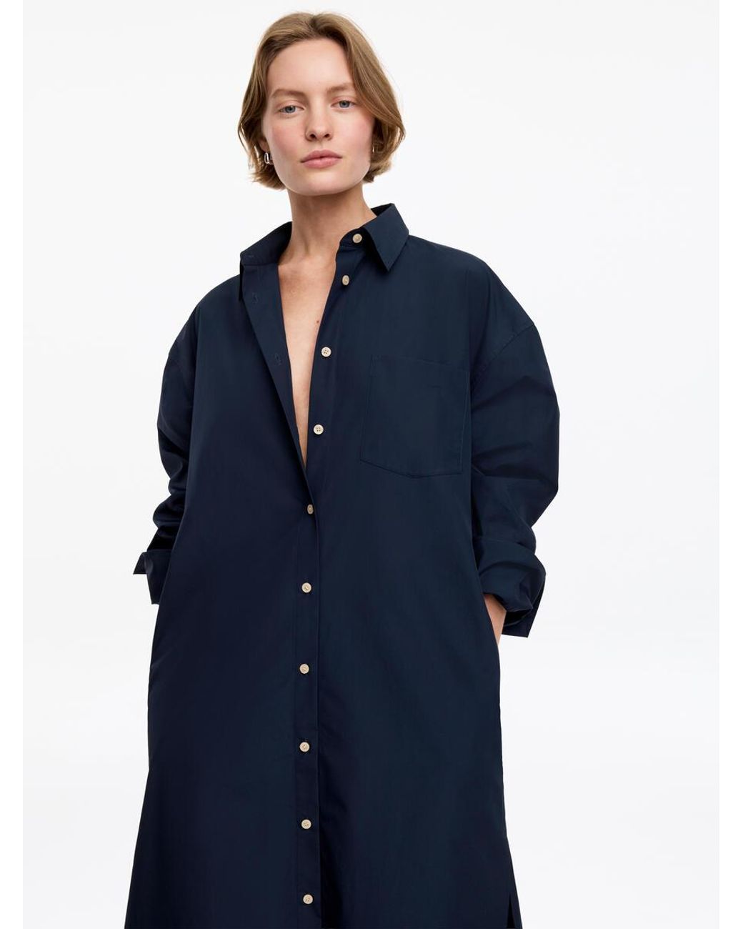 ARKET Blue Cotton Shirt Dress