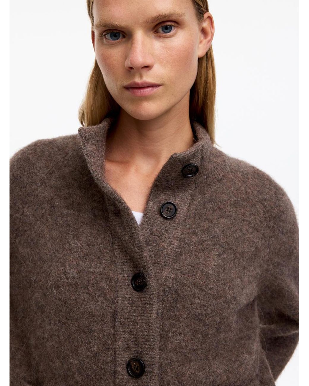ARKET Brown Alpaca-Wool Blend Cardigan