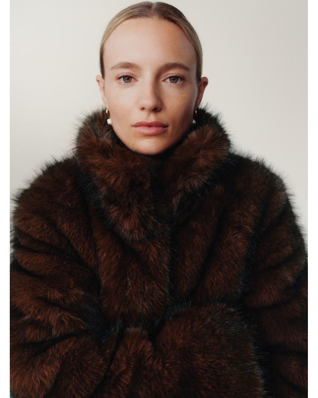 ARKET Black Faux Fur Jacket