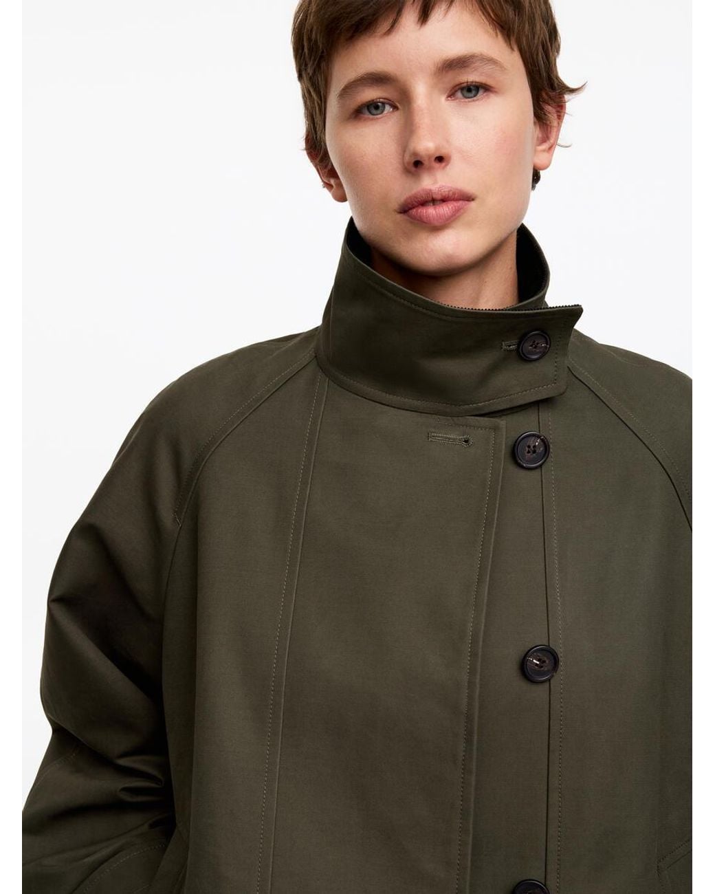 ARKET Green Relaxed Cotton Jacket
