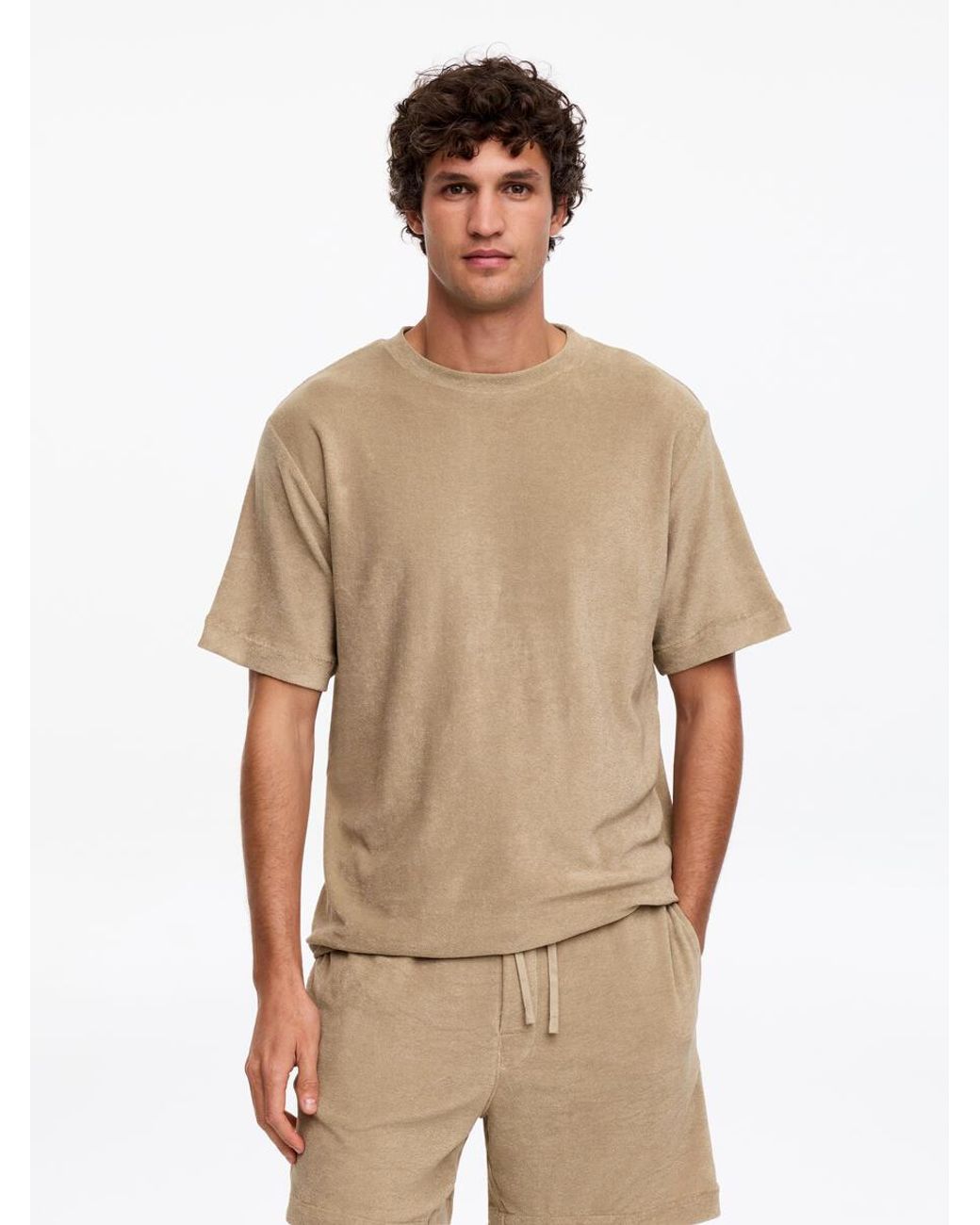 ARKET Natural Cotton Towelling T-Shirt for men