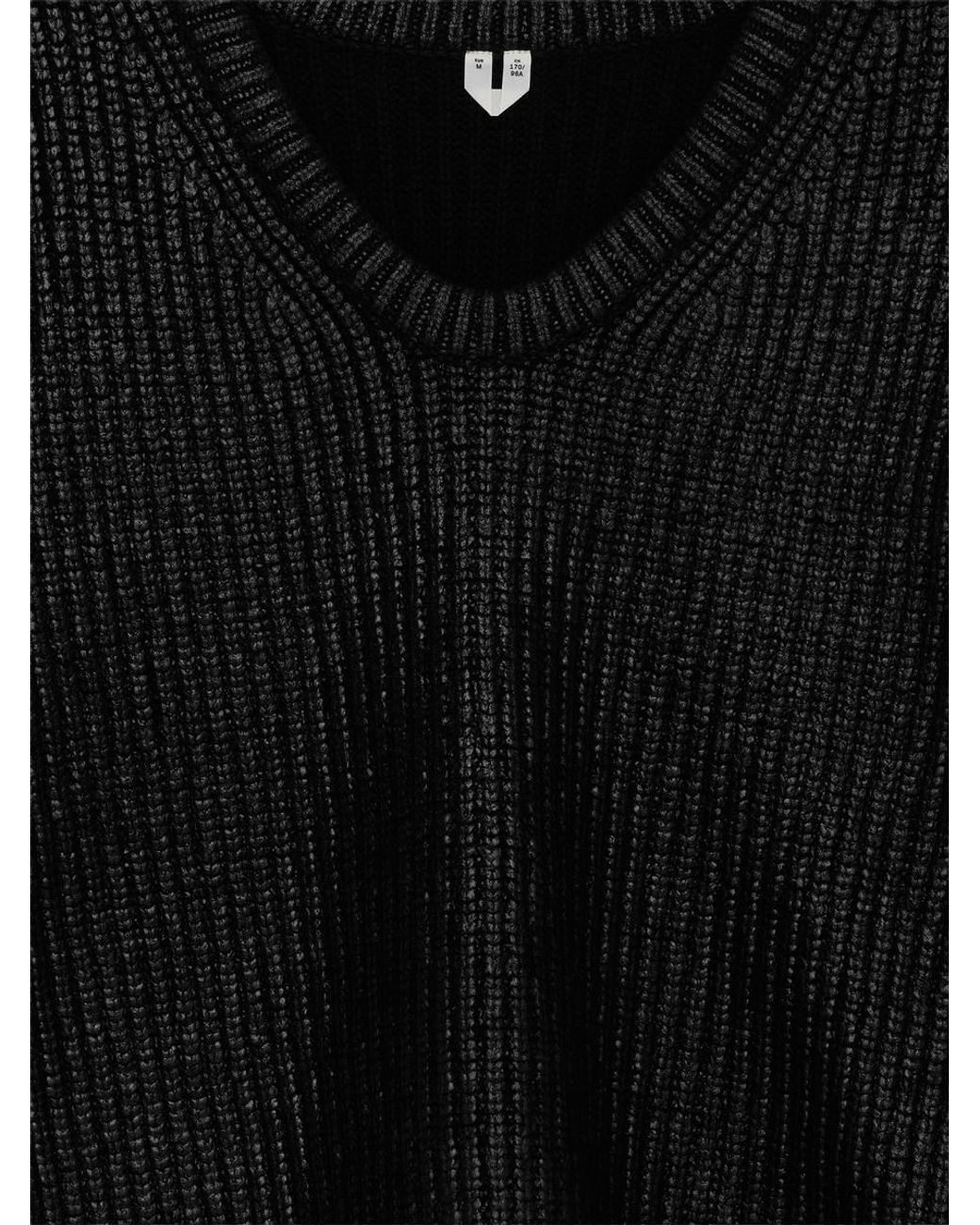 ARKET Black Coated Wool Jumper