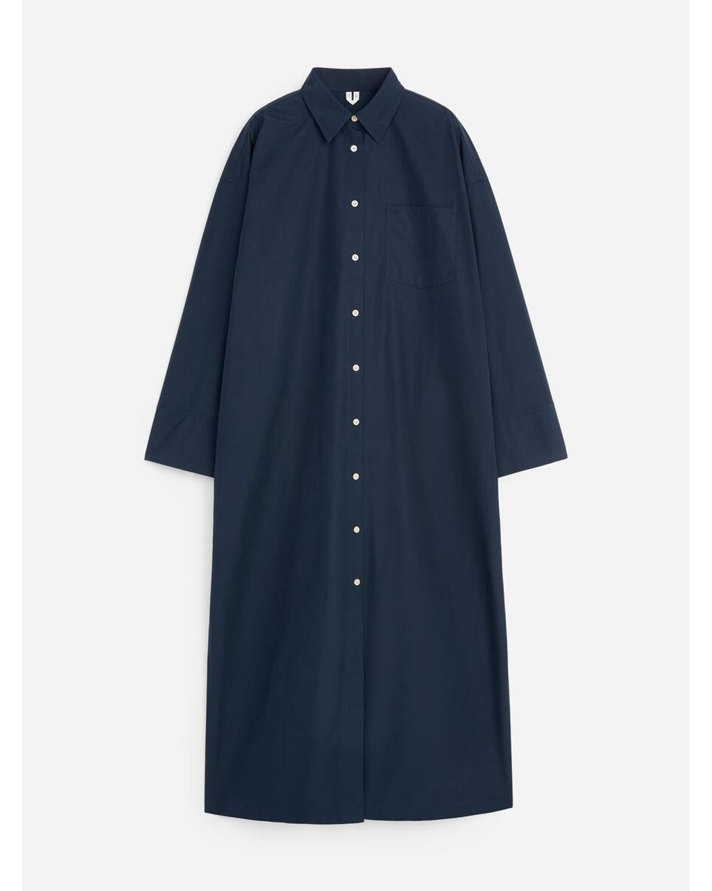 ARKET Blue Cotton Shirt Dress