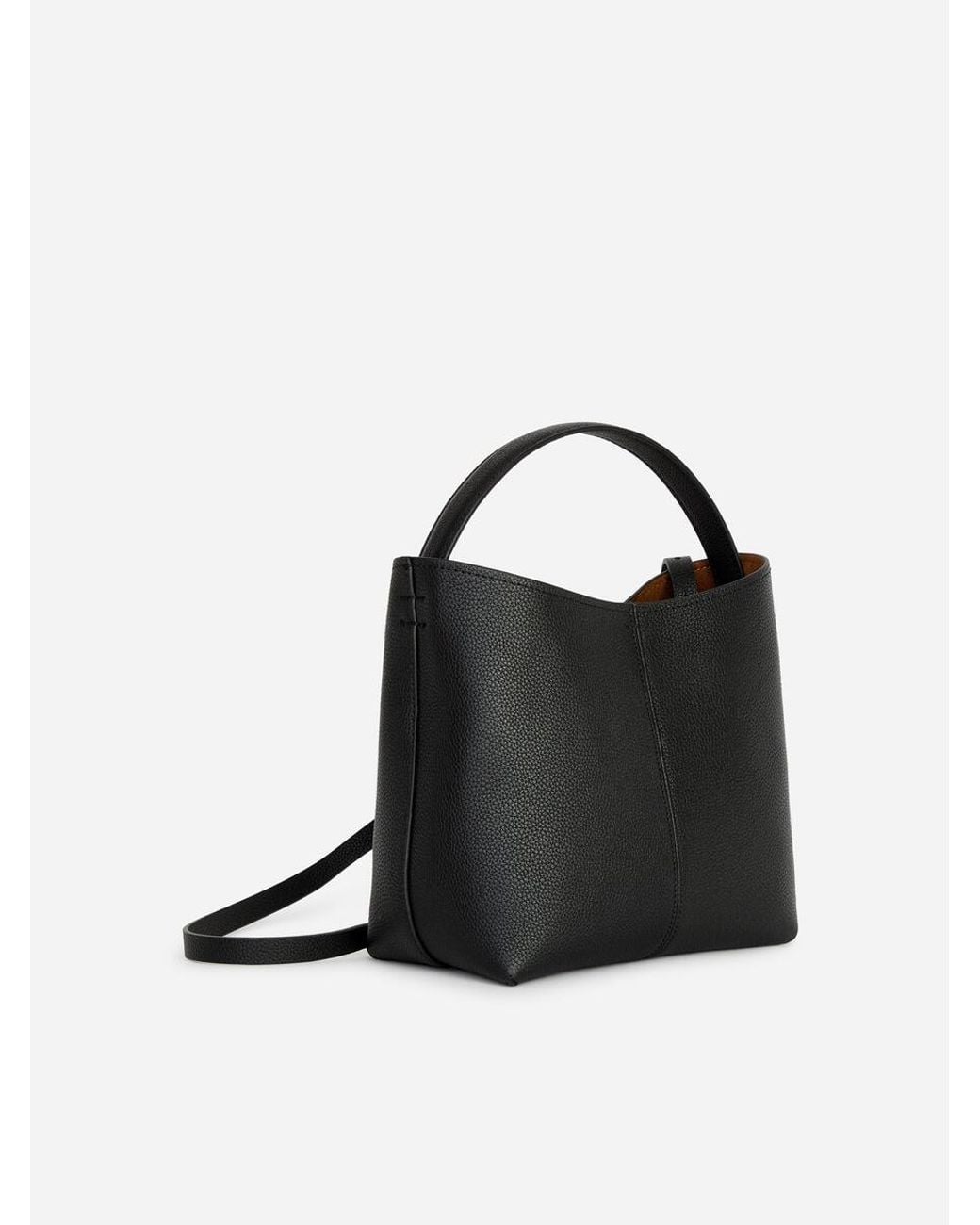 ARKET Black Small Leather Bucket Bag