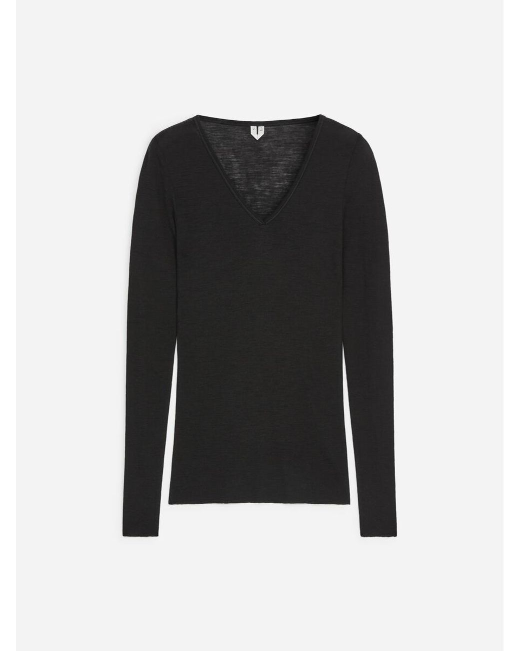 ARKET Black Wool Rib Top