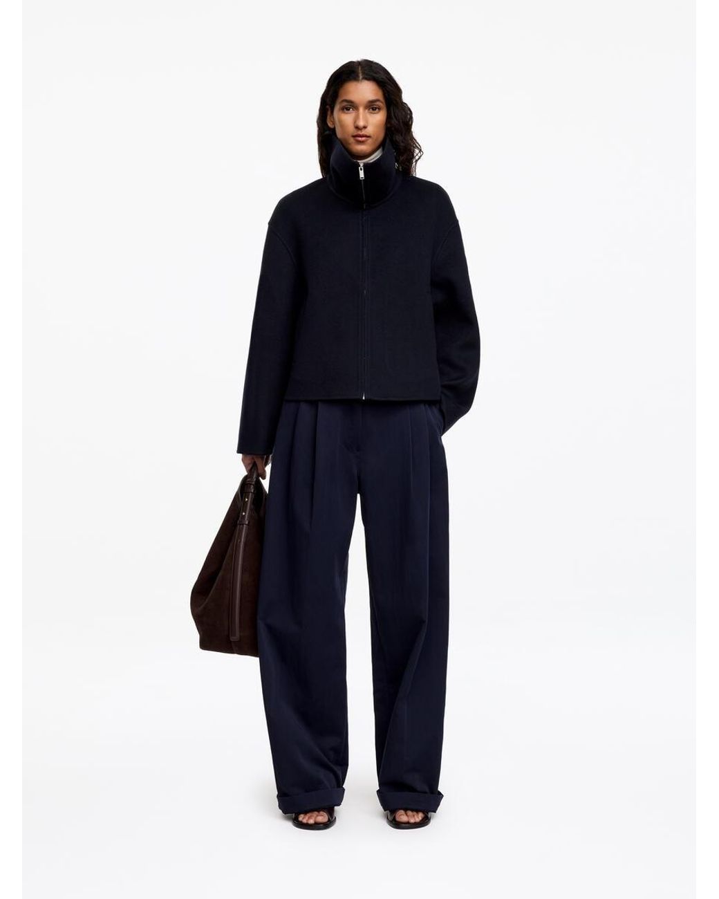 ARKET Blue Double-Faced Wool-Blend Jacket