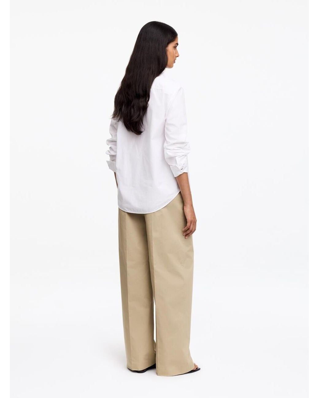 ARKET White Low-Waist Chino Trousers