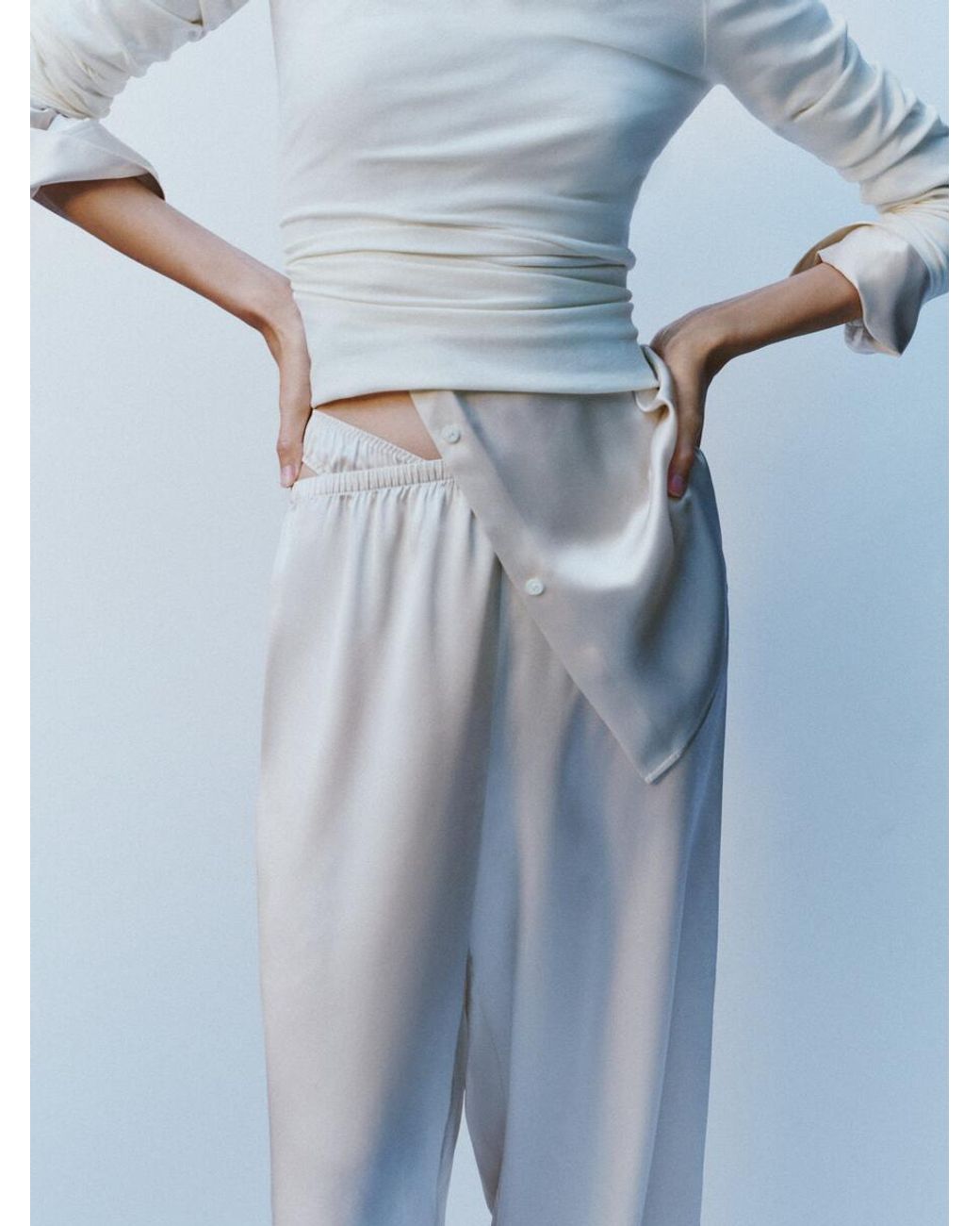 ARKET White Sheer Rib Long-Sleeve Top