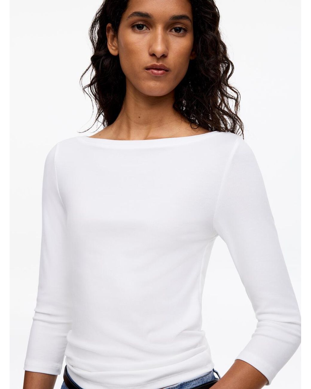 ARKET White Boat-Neck Top