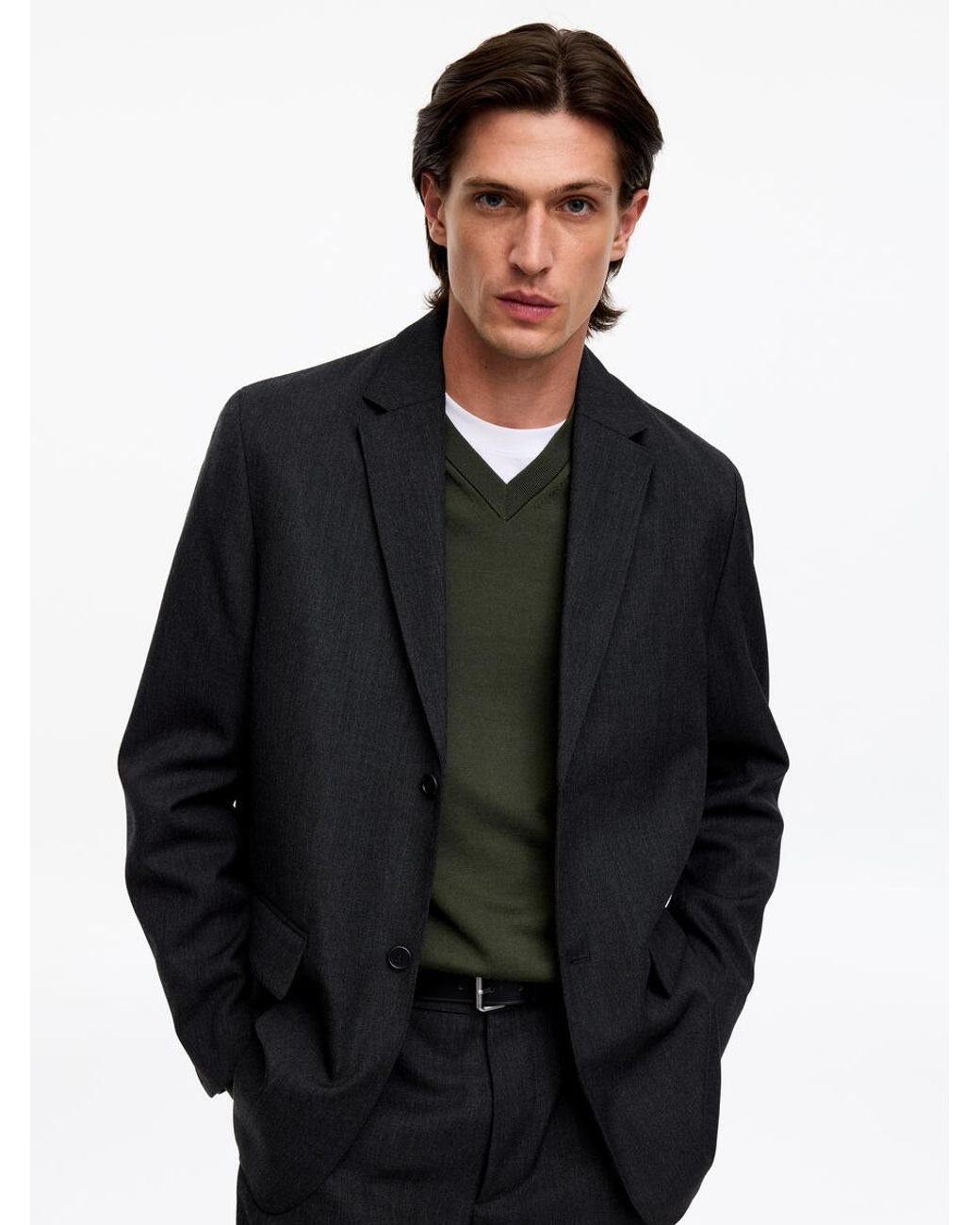 ARKET Green Merino V-Neck Jumper for men