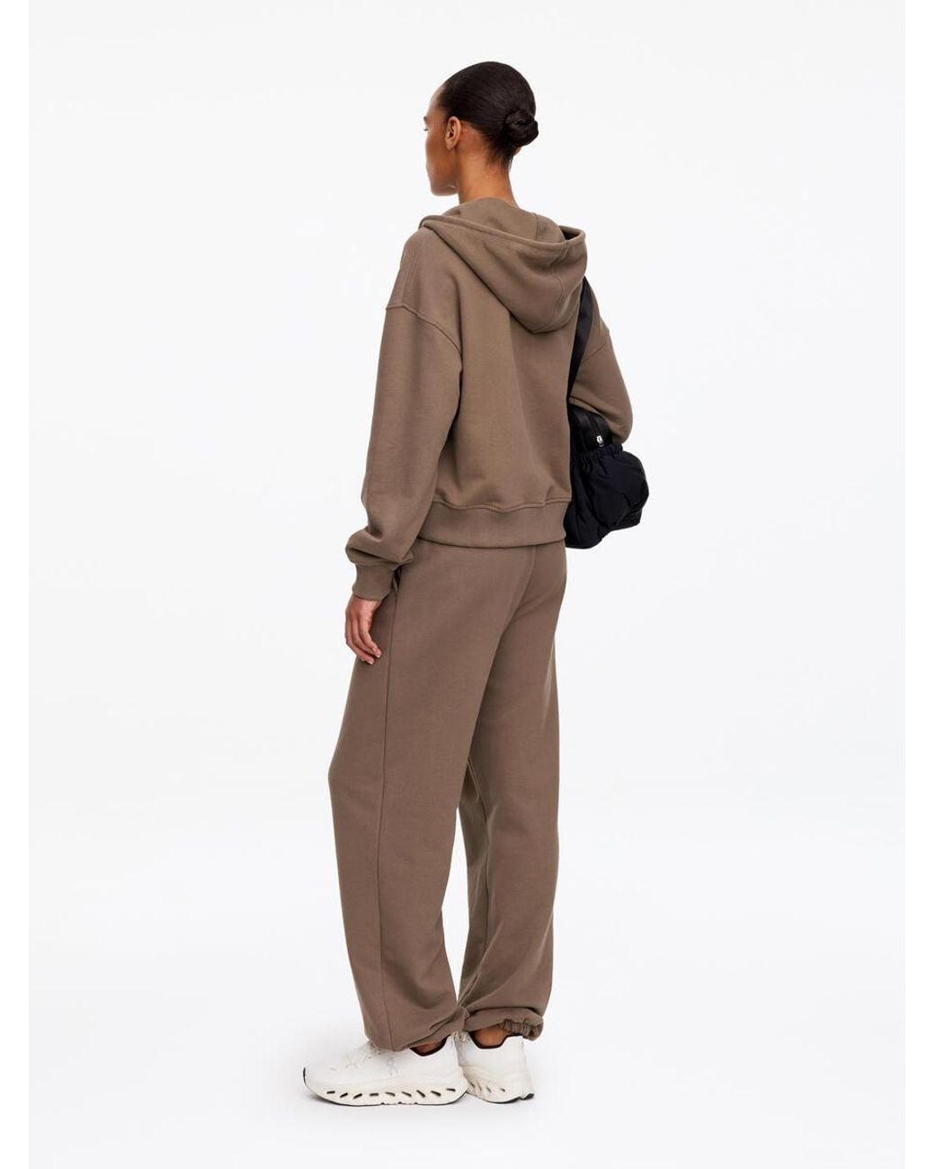 ARKET Brown Zip Terry Cotton Hoodie