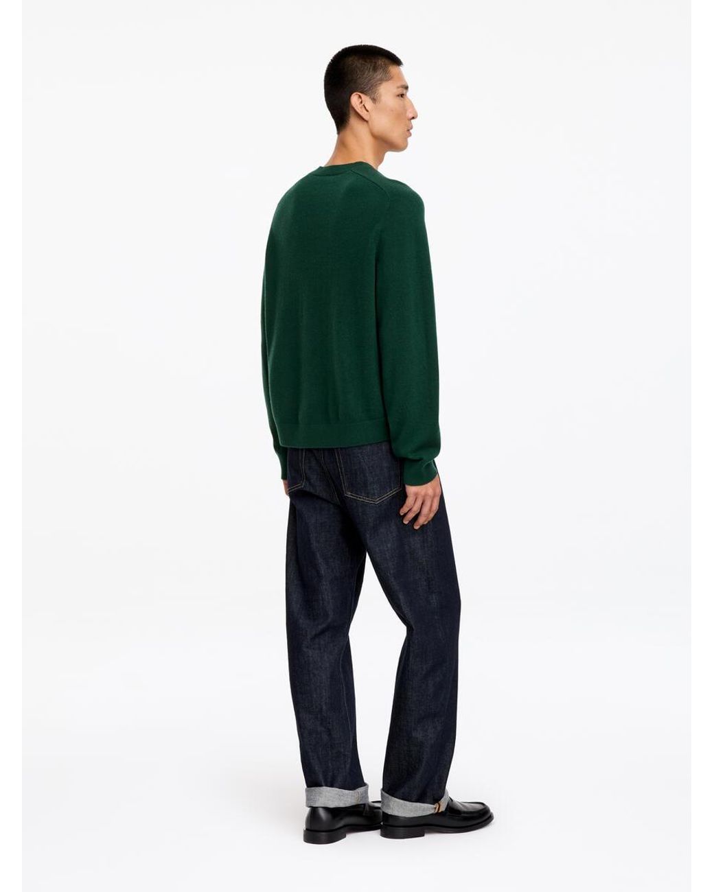ARKET Green Fine-Knit Wool Jumper for men